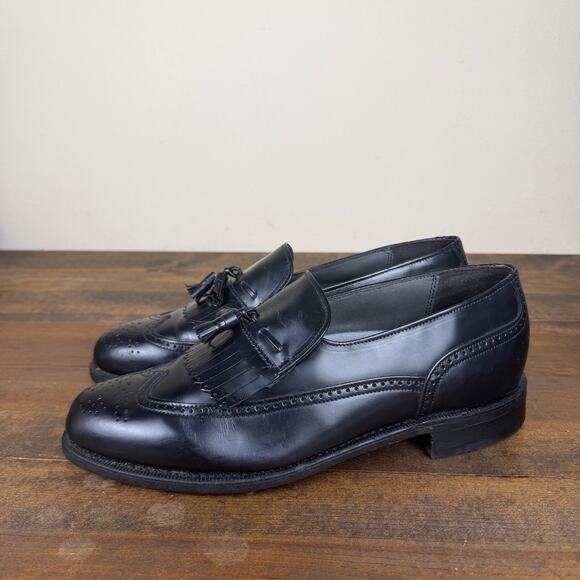 Vintage Dexter Black Leather Wingtip Kiltie Tassel Loafers Men\'s Size 9.5 WW USA main image 7